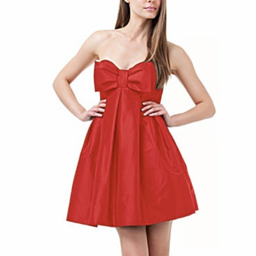 Jill Jill Stuart Red Strapless Bow Dress size 0